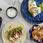 Fajitas de pollo con guacamole