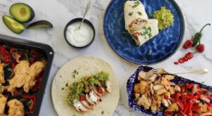 Fajitas de pollo con guacamole