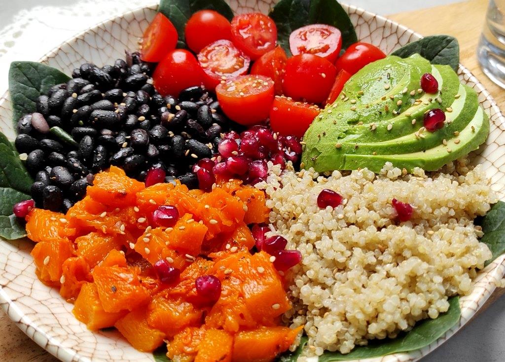 Buddha bowl con calabaza asada