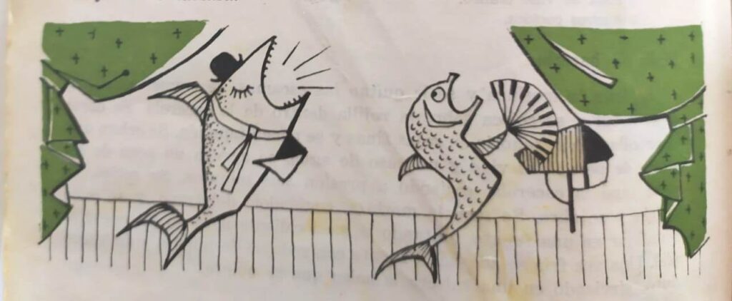 Ilustración pescado vintage