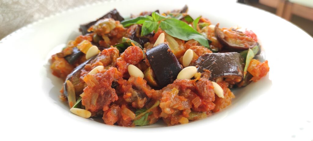 Caponata berenjenas aliñadas estilo siciliano