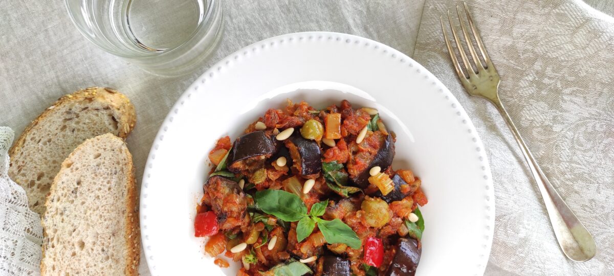 Caponata berenjenas aliñadas estilo siciliano