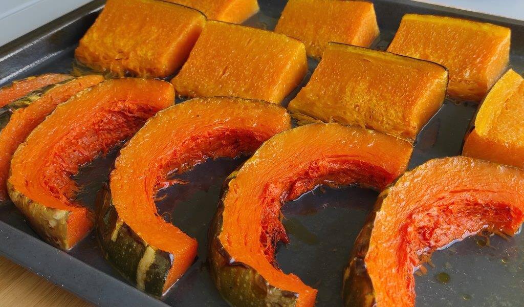 Calabaza asada en el horno de vapor