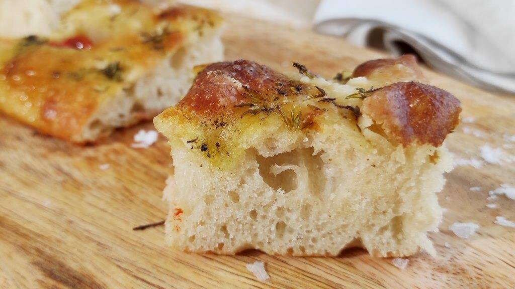 Focaccia en el horno de vapor