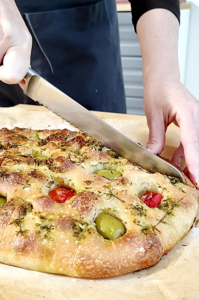 Focaccia de fermentación lenta