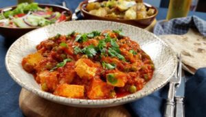 curry vegetariano matar paneer